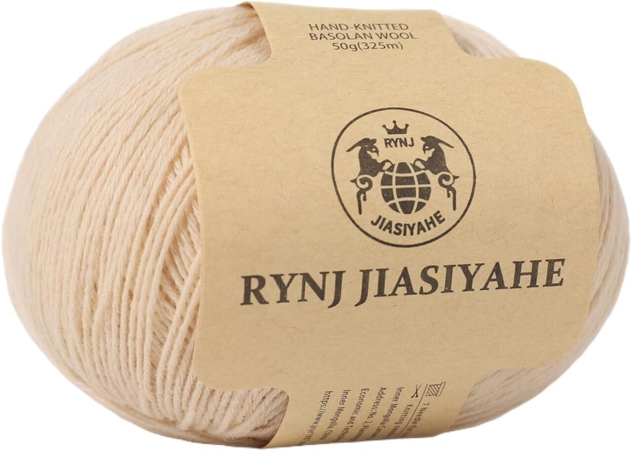 Wool Yarn - Soft 4-ply(1.5mm) Worsted Yarn for Crocheting and Knitting - 1.76oz/50g Anti-Pilling Wool Yarn with 16 Colors, Home Necessity for DIY Crafts (Cream Yellow,1 Pack)